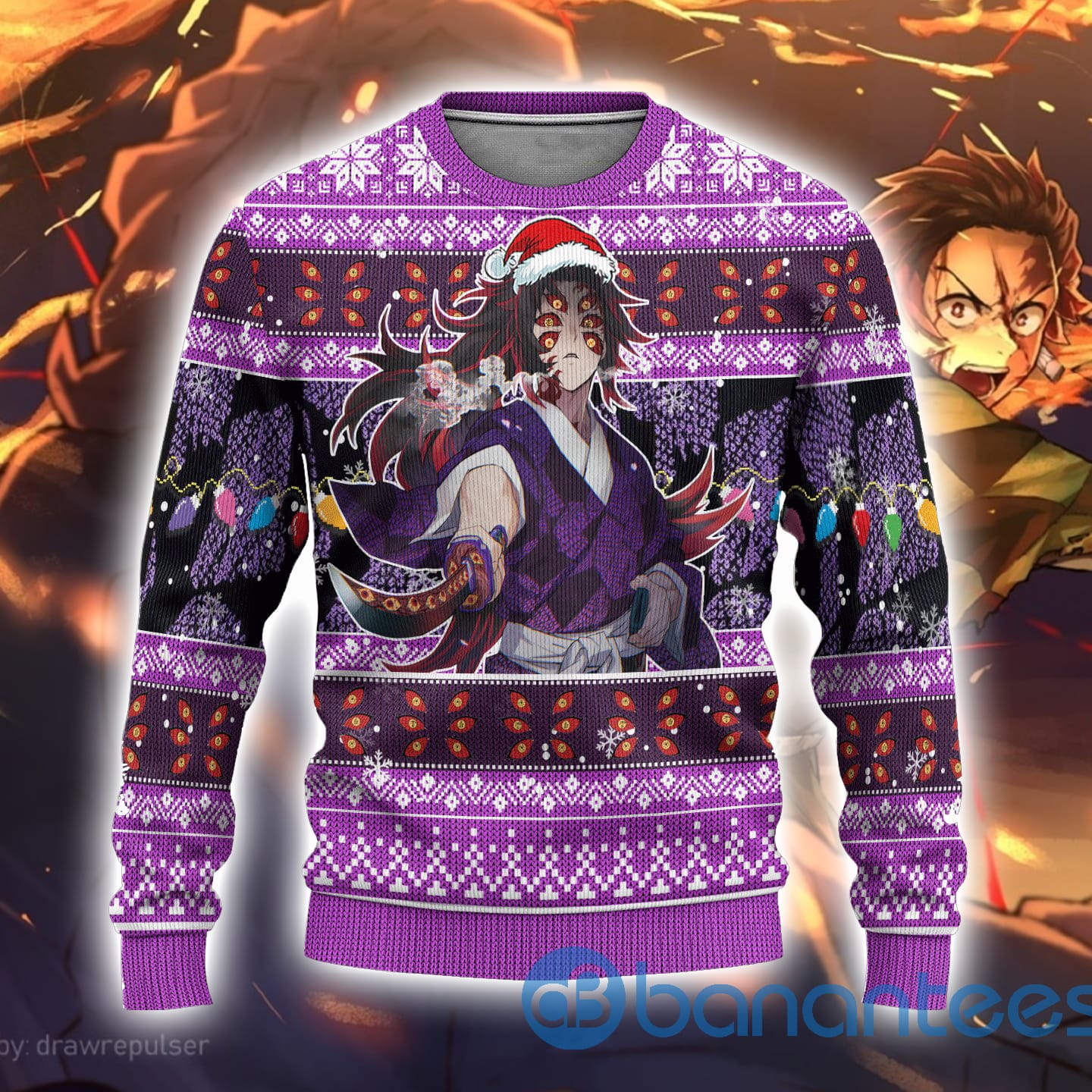 Demon Slayer Anime Kokushibo Anime Ugly Christmas Sweater