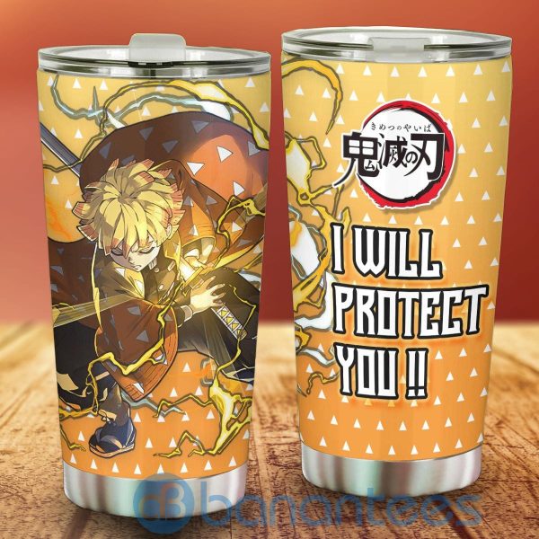 Demon Slayer Anime Zenitsu Agatsuma I Will Protect You Tumbler Product Photo