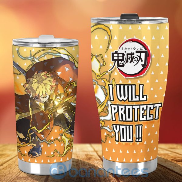 Demon Slayer Anime Zenitsu Agatsuma I Will Protect You Tumbler Product Photo