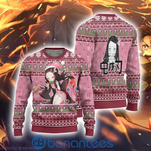 Demon Slayer Nezuko Kamado Anime Ugly Christmas Sweater All Over Printed Shirt Product Photo
