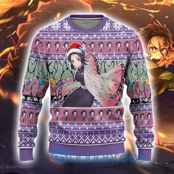 Demon Slayer Shinobu Kochou Anime Ugly Christmas Sweater3S Shirt Product Photo