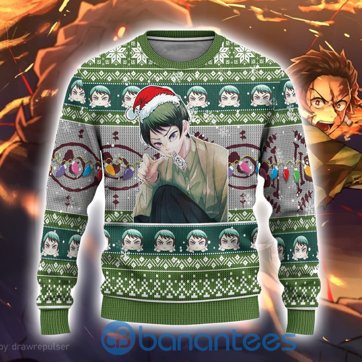 Demon Slayer Yushiro Anime Ugly Christmas Sweater