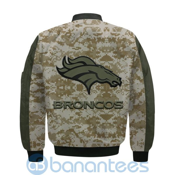 Denver Broncos American Football Team Logo Camouflage Custom Name Bomber Jacket Product Photo