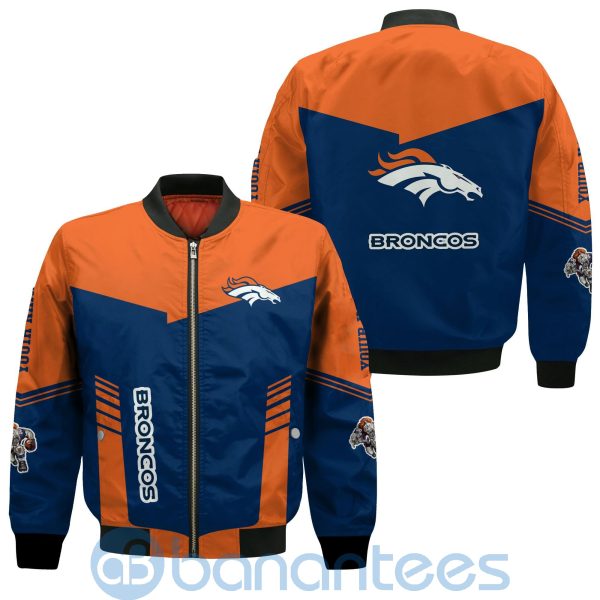 Denver Broncos American Football Team Logo Custom Name Bomber Jacket Product Photo