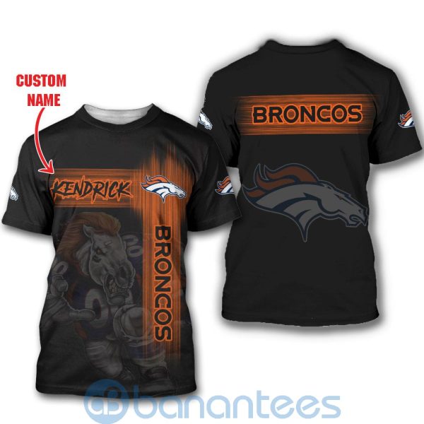 Denver Broncos Mascot Custom Name 3D All Over Printed Shirt Product Photo