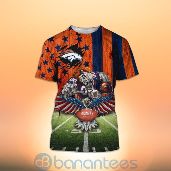 Denver Broncos Mascot Eagle Custom Name 3D All Over Printed Shirt Product Photo