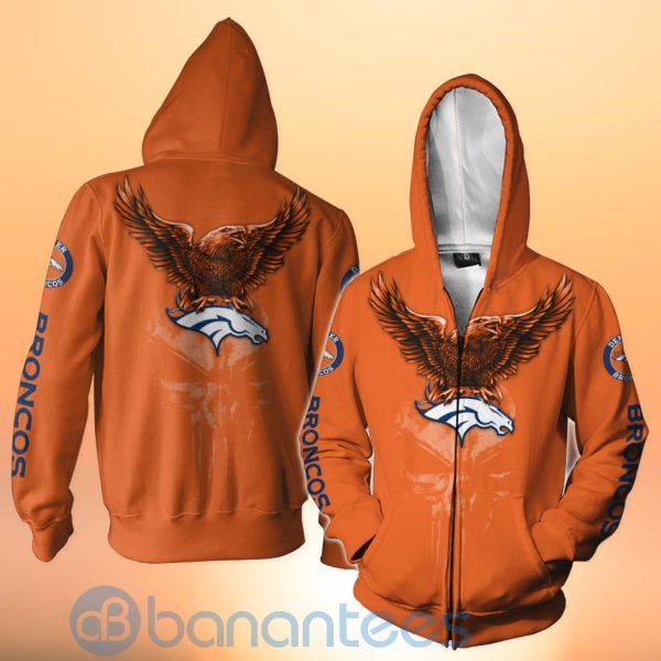 Denver Broncos NFL Logo Eagle Skull 3D All Over Printed Shirt Product Photo