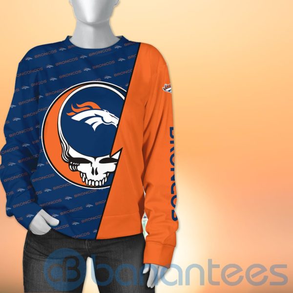 Denver Broncos NFL Team Logo Grateful Dead Design 3D All Over Printed Shirt Product Photo