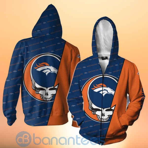 Denver Broncos NFL Team Logo Grateful Dead Design 3D All Over Printed Shirt Product Photo