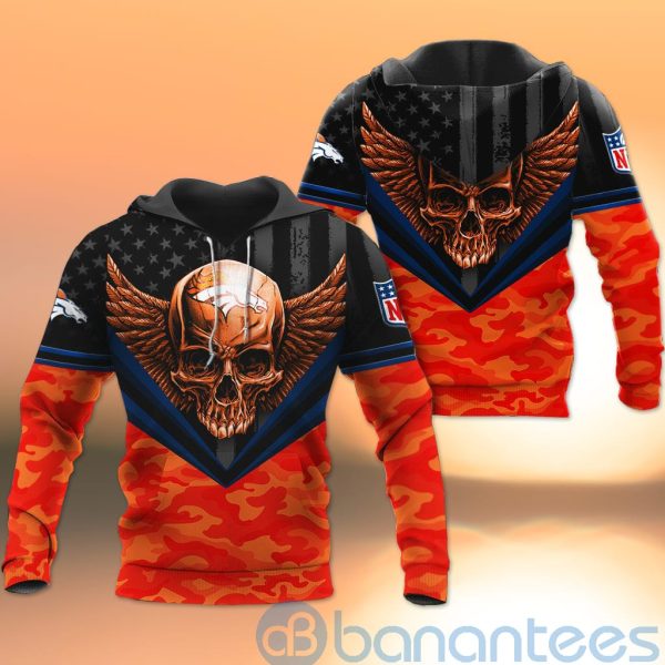 Denver Broncos Skull Wings 3D All Over Printed Shirt Product Photo