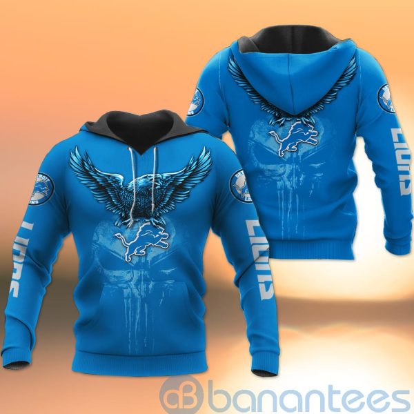 Detroit Lions NFL Logo Eagle Skull 3D All Over Printed Shirt Product Photo