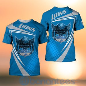 Detroit Lions NFL Skull American Football Sporty Design 3D All Over Printed Shirt Product Photo