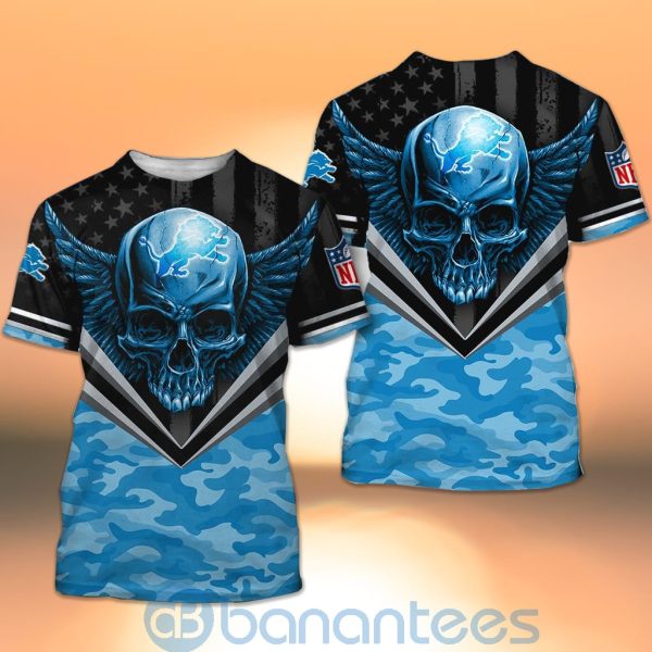 Detroit Lions Skull Wings 3D All Over Printed Shirt Product Photo
