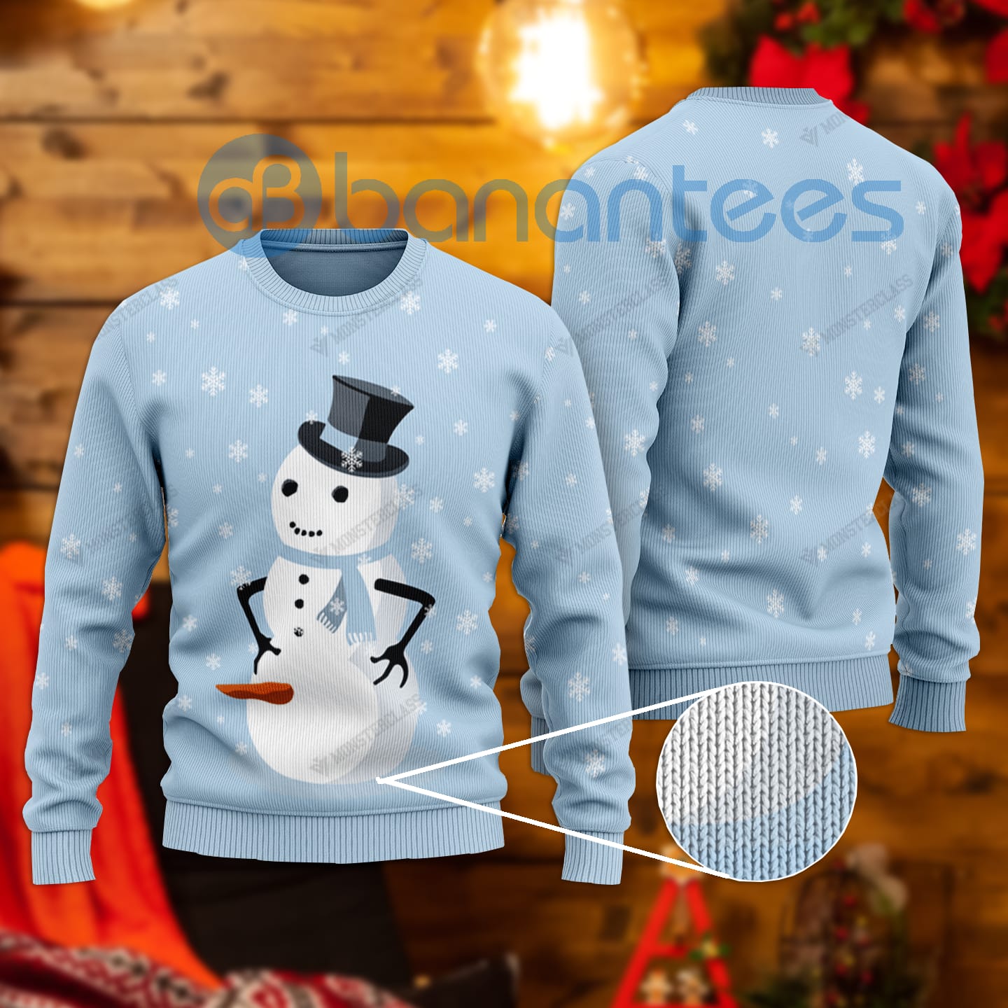 Dirty Snowman All Over Printed Ugly Christmas Sweater