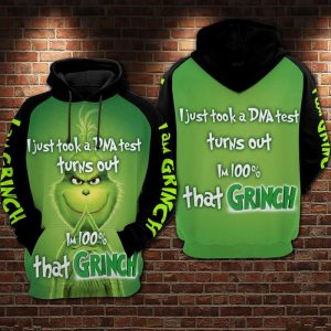 DNA Test Turns Out 100% That Grinch Funny Grinch 3D All Over Print Hoodies - 3D Hoodie - Green