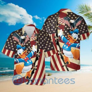 Donald Duck American Flag Eagle Hawaiian Shirt Product Photo