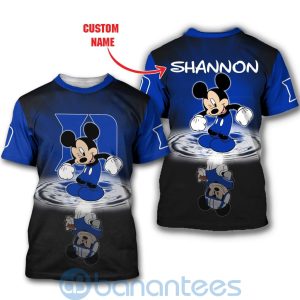 Duke Blue Devils Disney Mickey Mouse In Water Custom Name 3D All Over Printed Shirt Product Photo