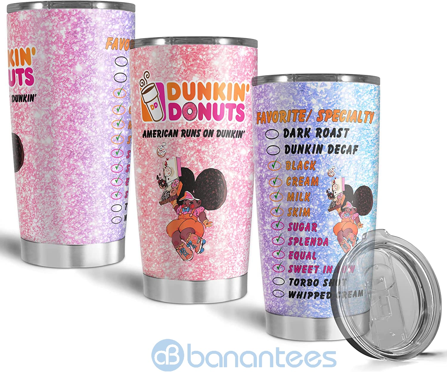 Dunkin' Donuts American Run On Dunkin' Black Girl Cute Tumbler