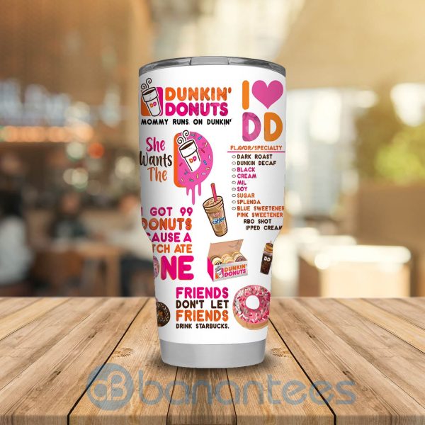 Dunkin' Donuts I Love DD Friends Don't Let Friends Cute Tumbler Product Photo
