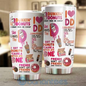 Dunkin' Donuts I Love DD Friends Don't Let Friends Cute Tumbler Product Photo