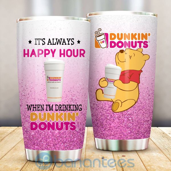 Dunkin' Donuts It's Alway Happy Hour Uwhen I'm Drink Cute Snoopy Tumbler Product Photo