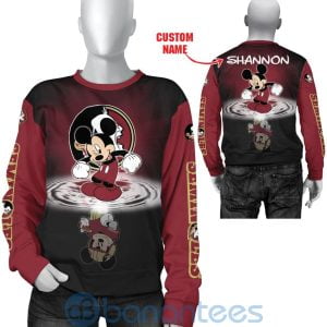 Florida State Seminoles Disney Mickey Mouse In Water Custom Name 3D All Over Printed Shirt Product Photo