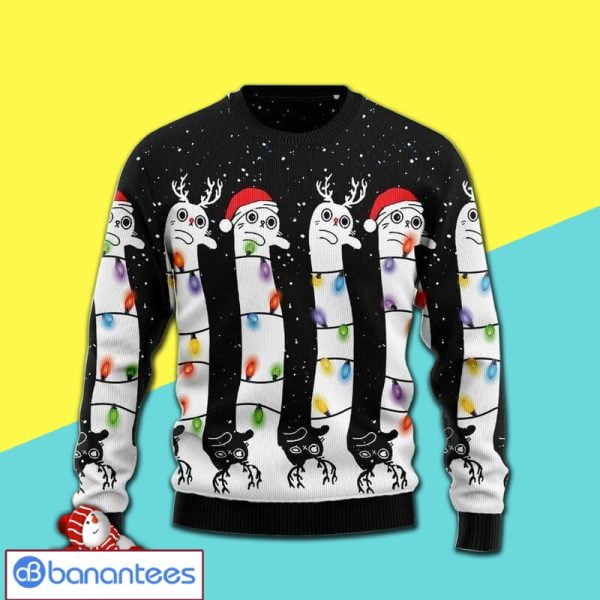 For Cat Lovers Weird Cat But So Funny Awesome All Over Print 3D Ugly Sweater Product Photo