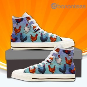 Funny Chicken Lover Farm Life High Top Canvas Shoes Sneakers For Men And Women Product Photo