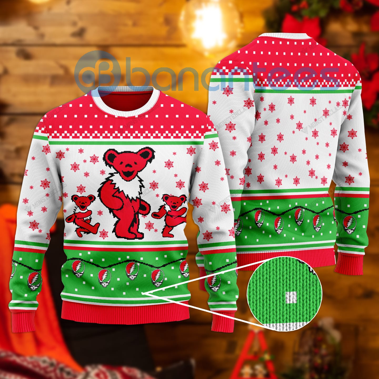 G.rateful Dead All Over Printed Ugly Christmas Sweaters