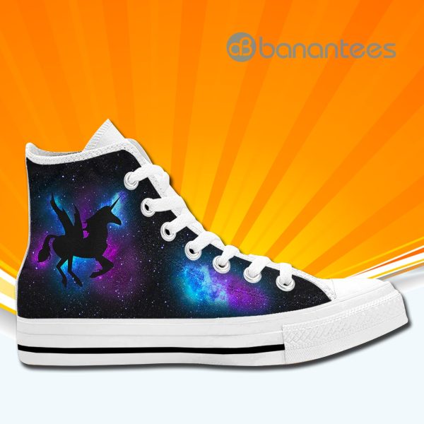 Galaxy Unicorn High Top Canvas Shoes Sneakers For Men And Women Product Photo