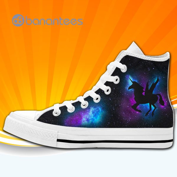 Galaxy Unicorn High Top Canvas Shoes Sneakers For Men And Women Product Photo