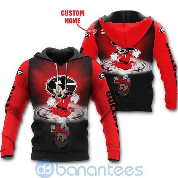 Georgia Bulldogs Disney Mickey Mouse In Water Custom Name 3D All Over Printed Shirt Product Photo