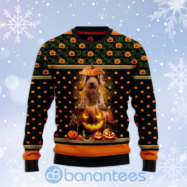 Goldendoodle Pumpkin Halloween Ugly Christmas 3D Sweater Product Photo
