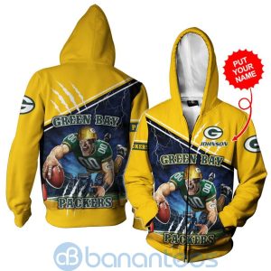 Green Bay Packers Mascot Catching Ball Custom Name 3D All Over Printed Shirt Product Photo