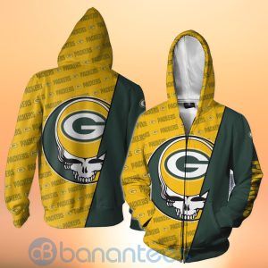 Green Bay Packers NFL Team Logo Grateful Dead Design 3D All Over Printed Shirt Product Photo