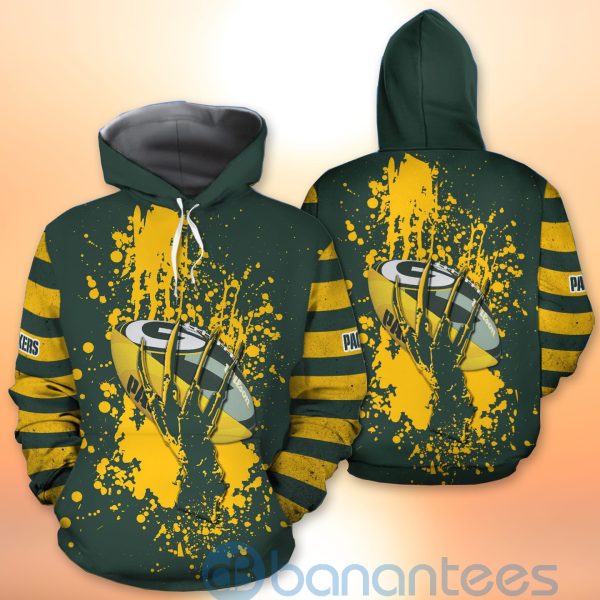 Green Bay Packers Skull Hand NFL Football Team Logo Ball 3D All Over Printed Shirt Product Photo