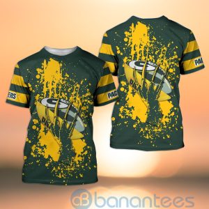 Green Bay Packers Skull Hand NFL Football Team Logo Ball 3D All Over Printed Shirt Product Photo