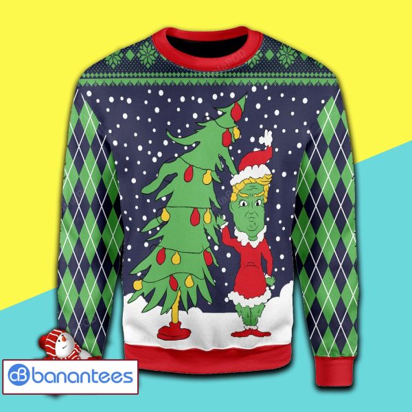 Grinch Merry Christmas All Over Print Ugly Sweater Product Photo