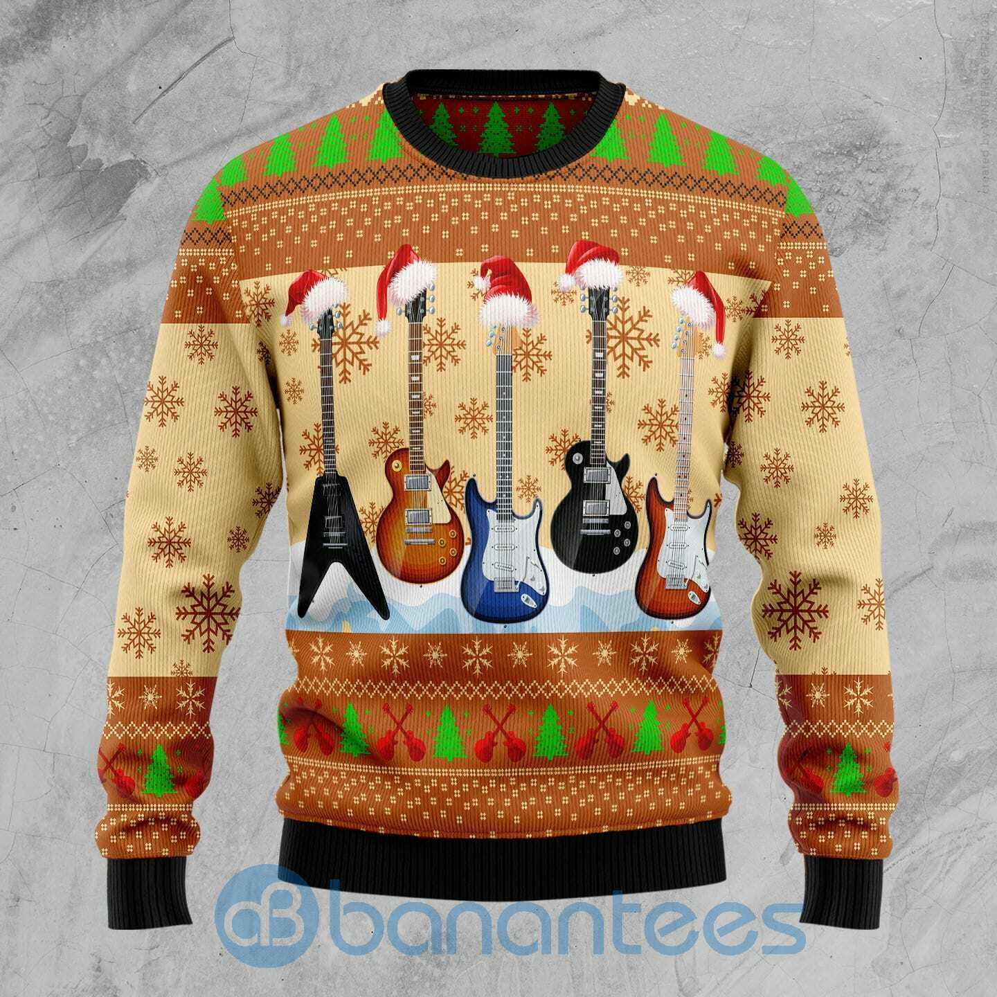 Guitar Xmas Guitar Lover Christmas All Over Printed Ugly Christmas Sweater