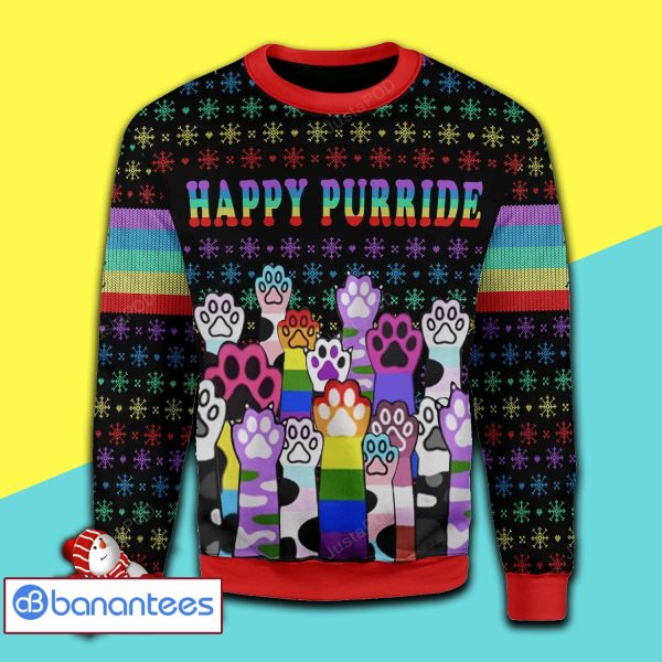 Happy Purride Lgbt Merry Christmas All Over Print Ugly Sweater Product Photo