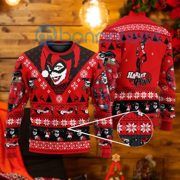 Harley Quinn Dc Comics All Over Printed Ugly Christmas Sweater Product Photo