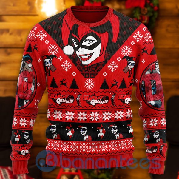 Harley Quinn Dc Comics All Over Printed Ugly Christmas Sweater Product Photo