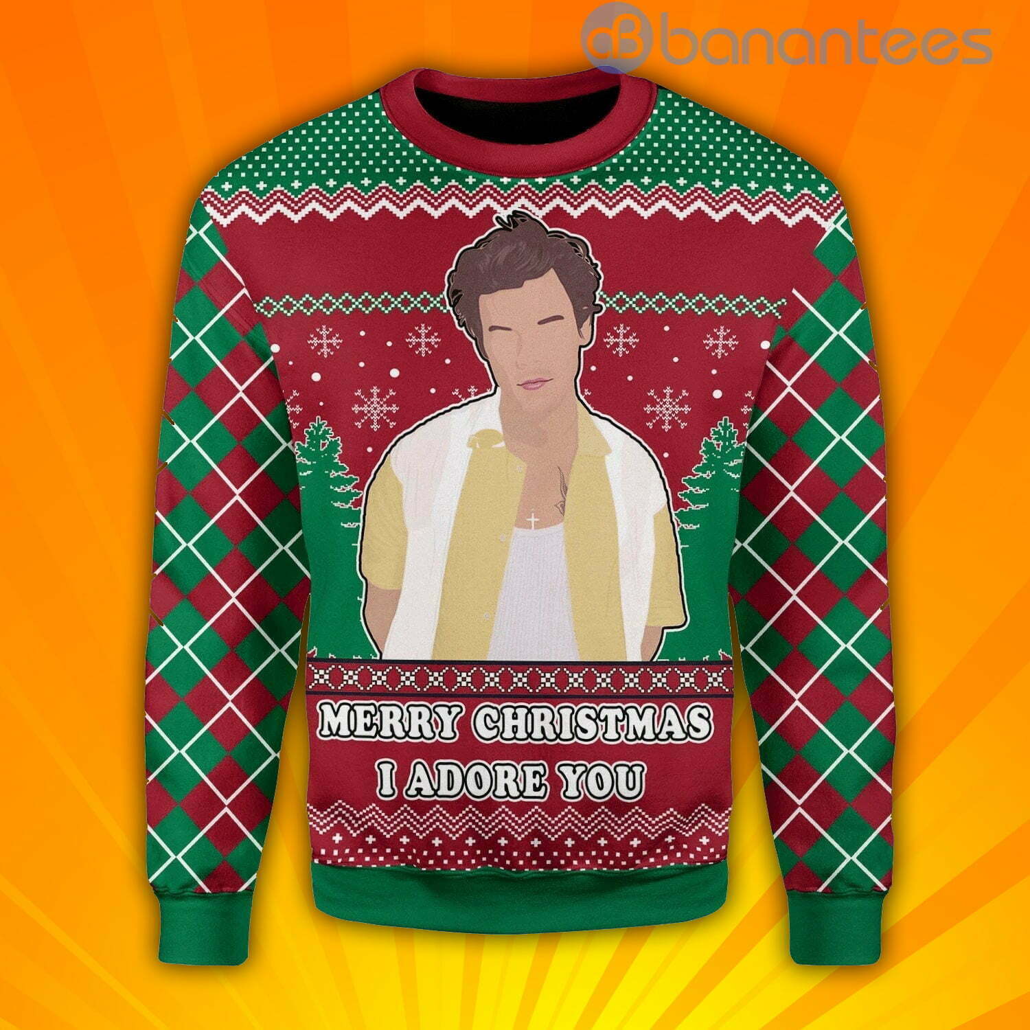 Harry Styles Merry Christmas I Adore You Ugly Sweater Sweatshirt - Sweater - Black