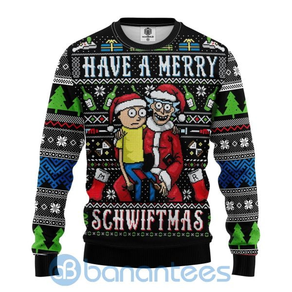 Have A Merry Schwiftmas Rick And Morty Ugly Christmas 3D Sweater Product Photo