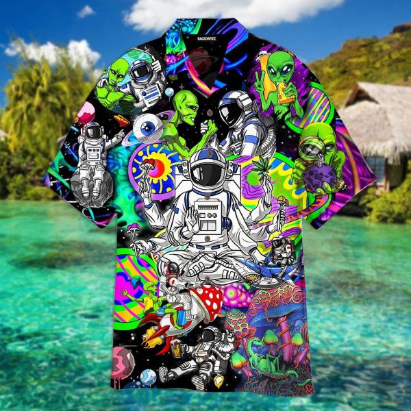 Hippie Astronaut And Alien Besst Gift Hawaiian Shirt Product Photo