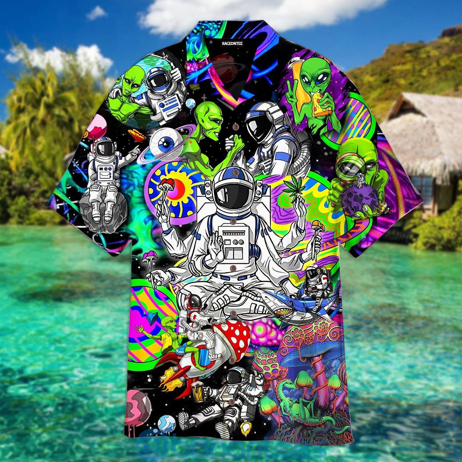 Hippie Astronaut And Alien Besst Gift Hawaiian Shirt