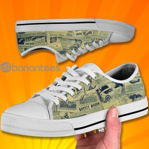 Hippie Passion Old Paper Low Top Canvas Shoes Product Photo