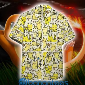 Hot Pokemon Pikachu Chibi Short Sleeves Hawaiian Shirt Summer Shirt Product Photo