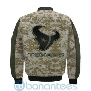 Houston Texans American Football Team Logo Camouflage Custom Name Bomber Jacket Product Photo