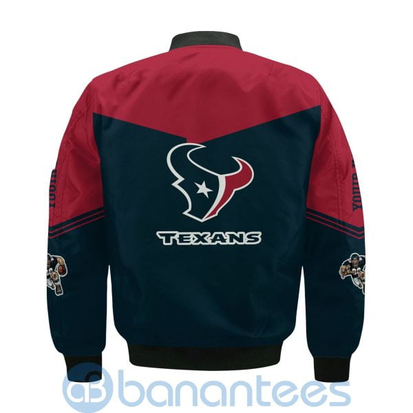 Houston Texans American Football Team Logo Custom Name Bomber Jacket Product Photo